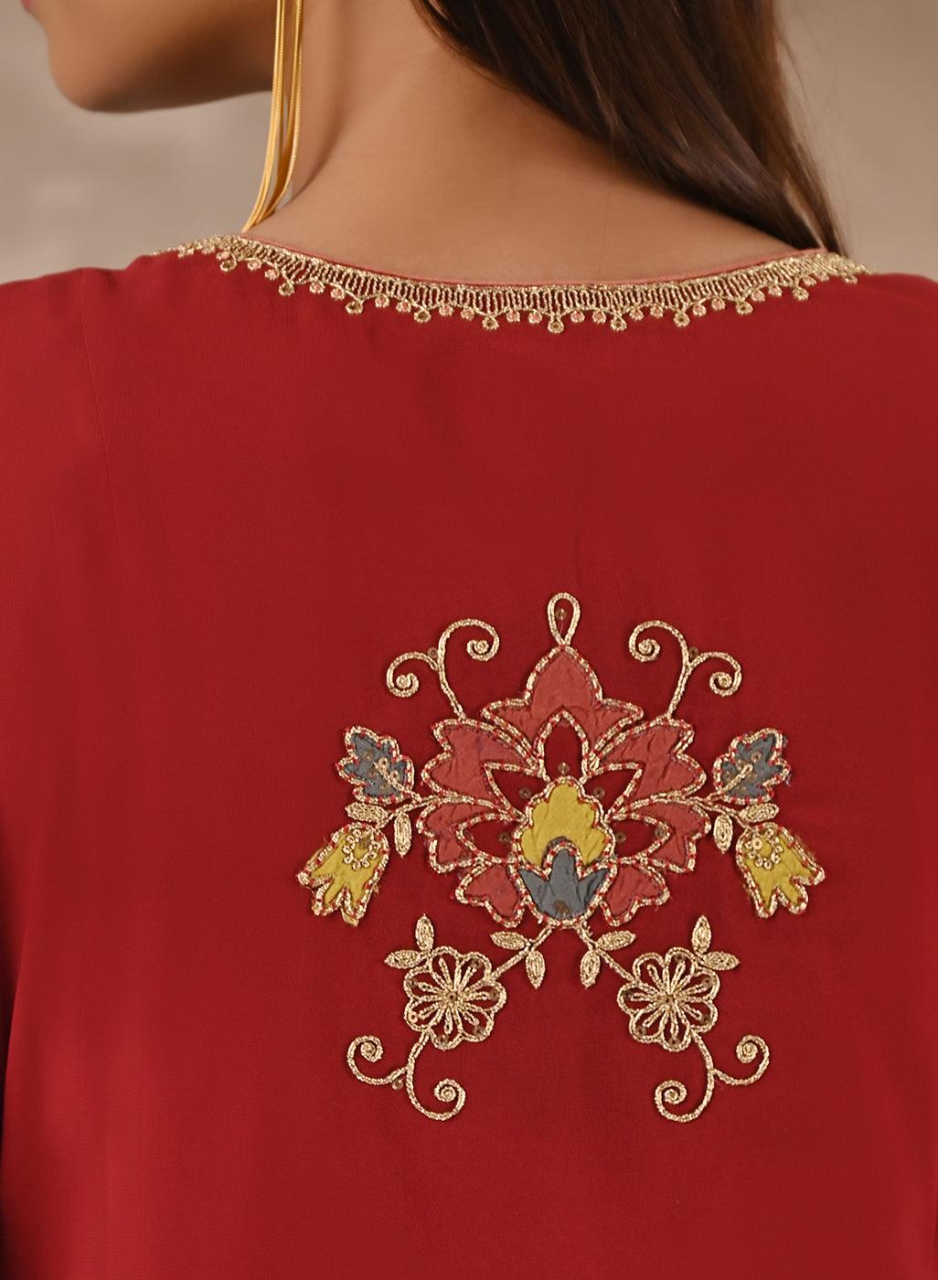Fuchsia Kurta Set With Embroidery - Lakshita