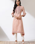 Peach Alora Collection Kurta With Delicate Embroidery