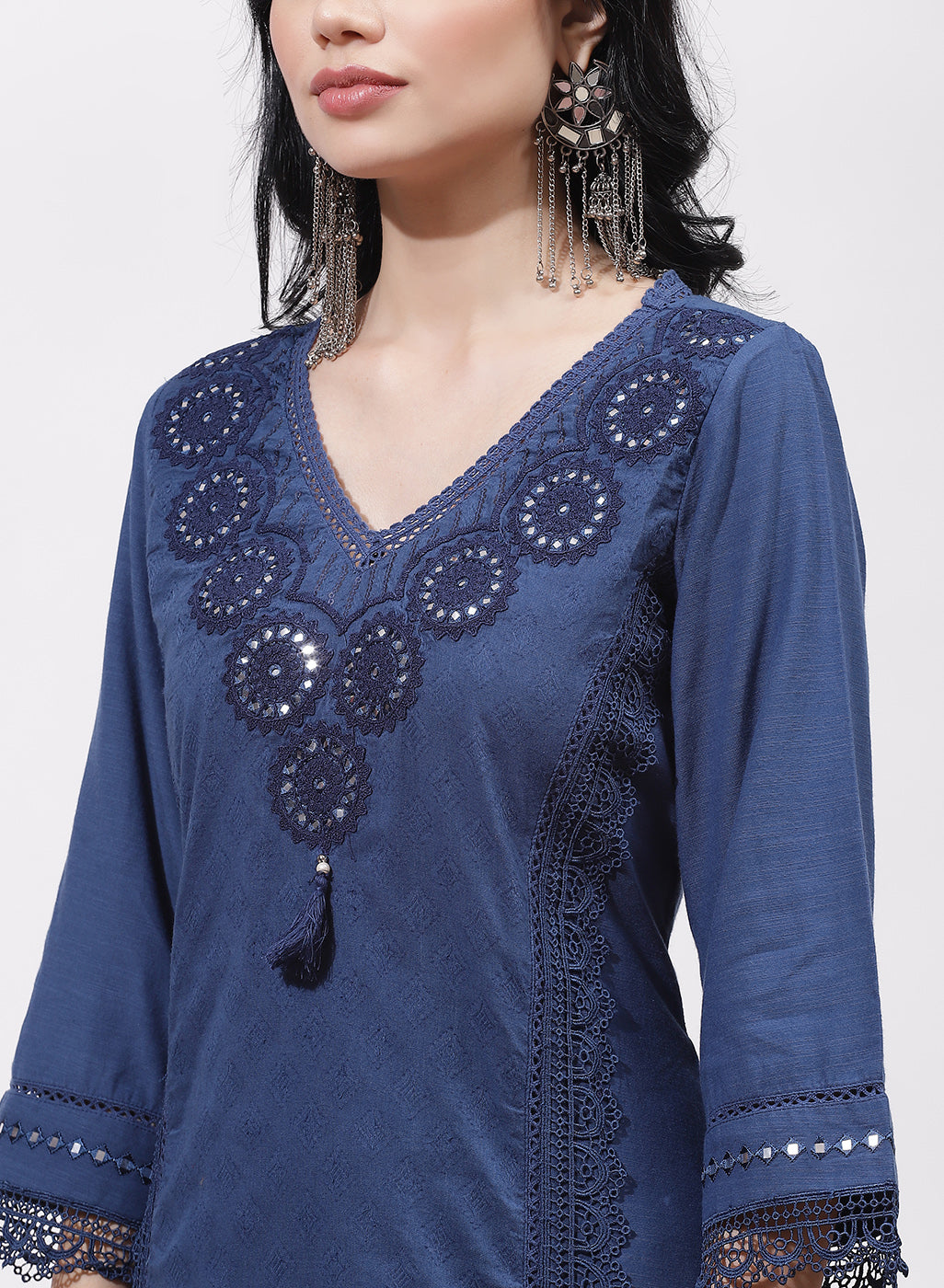 Blue Alora Collection Kurta With Embroidery-22AWLK02831-4 – Lakshita