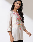 Ivory Alora Collection Tunic With Embroidery