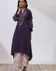Purple Kurta With Intricate Embroidery - Lakshita