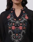 Black Kurta With Intricate Embroidery - Lakshita