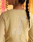Apple Green Kurta With Delicate Embroidery With Scattered Mirror Designs