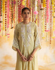 Glmaorous Apple Green Kurta With Delicate Embroidery From Lakshita