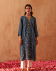 Blue Dhaage Collection Kurta With Placement Embroidery