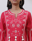 Fuschia Alora Collection Embroidered Tunic