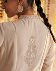 Pink-Beige Kurta Set With Chain Stitch Embroidery - Lakshita