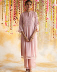 Pink Kurta Set With Chain Stitch Embroidery - Lakshita