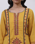 Mustard Embroidered Nargis Kurta