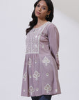 Lavender Nargis Collection Embroidered Tunic