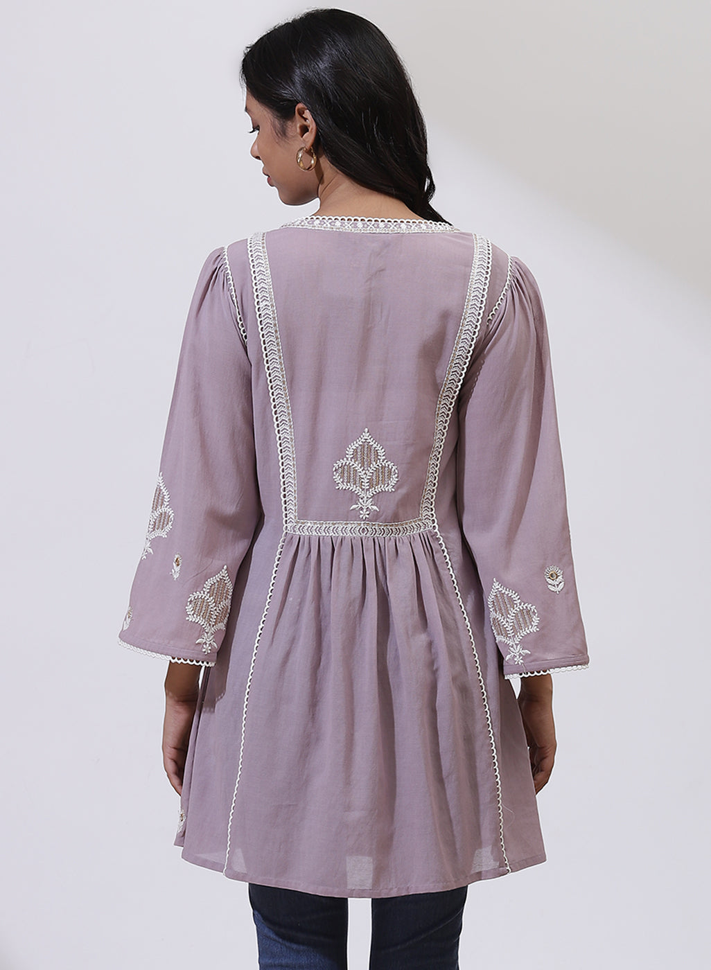 Lavender Nargis Collection Embroidered Tunic