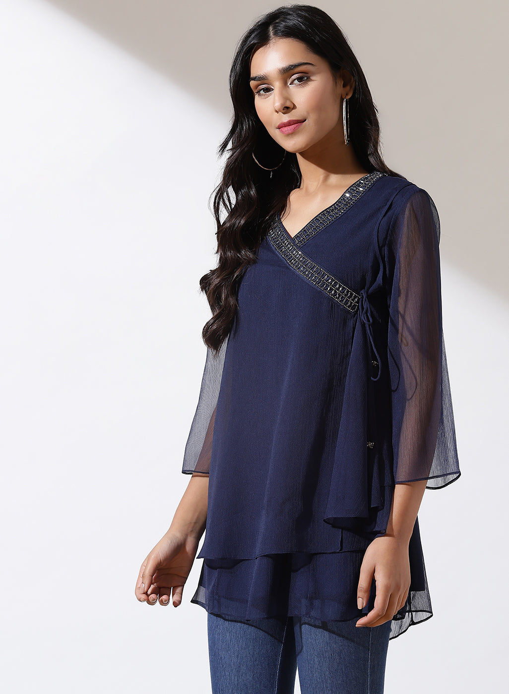Midnight Blue Phool Collection Straight Top
