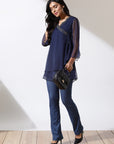 Midnight Blue Phool Collection Straight Top