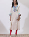 Multi Color Embroidered Phool Collection Kurta with Jacquard Detail