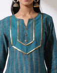 Turquoise Embellished Nargis Kurta