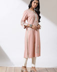 Rose Pink Phool Collection Kurta with Floral Embroidery