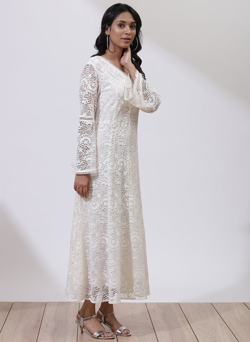 Ivory Embroidered Phool Collection Dress