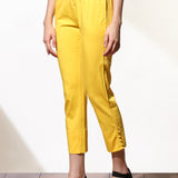 Mia Yellow Relaxed Fit Pants for Women