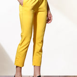 Mia Yellow Relaxed Fit Pants for Women