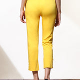 Mia Yellow Relaxed Fit Pants for Women