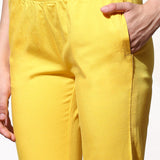 Mia Yellow Relaxed Fit Pants for Women
