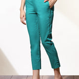 Mia Turquoise Relaxed Fit Pants for Women