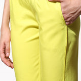 Mia Mustard Relaxed Fit Pants for Women