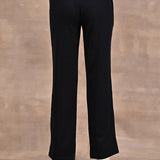 Dark Navy Blue Regular Pants with Elastic Waist Band - Lakshita