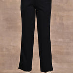 Dark Navy Blue Regular Pants with Elastic Waist Band - Lakshita