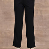 Dark Navy Blue Regular Pants with Elastic Waist Band - Lakshita