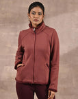 Pink High-neck Long Sleeve Sherpa Fur Jacket - Lakshita