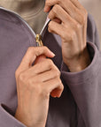 Lavender Spread-neck Fleece Jacket with Zip-Closure - Lakshita
