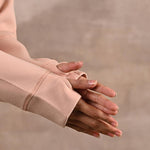 Peach Long-sleeve Jacket with Decorative Cuts - Lakshita