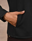 Black Long Sleeve Jacket with Quilting at Front and Sleeves - Lakshita