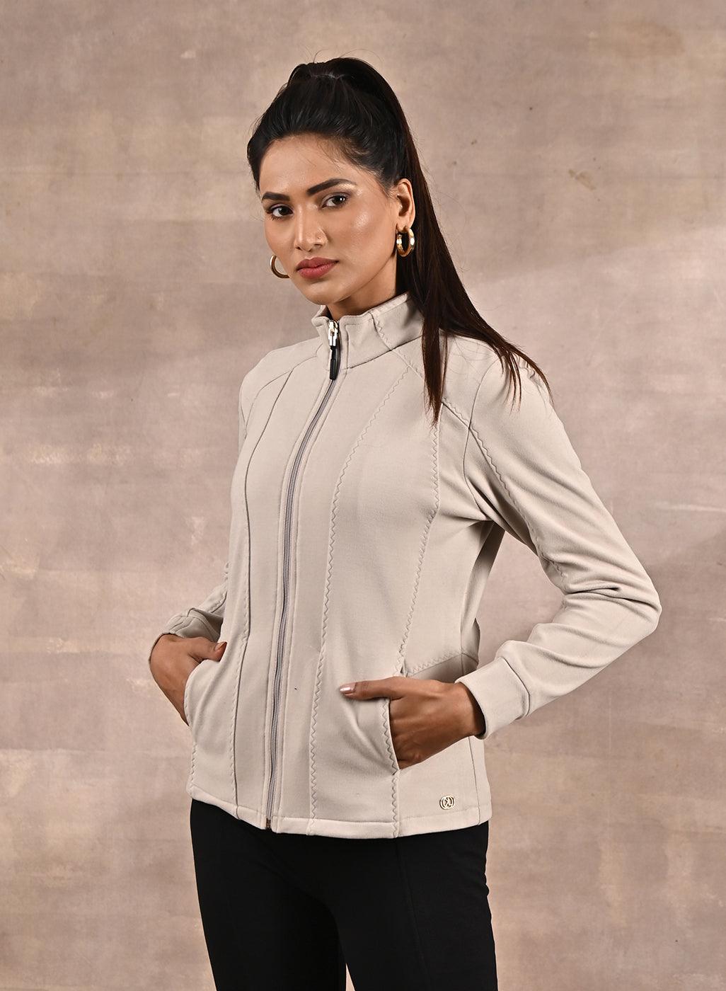 Lakshita off white plain jacket Clearance