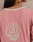 Pink Woolen Kurta with Fine Embroidery - Lakshita