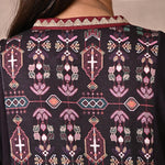 Purple Solid Kurta with Tribal Embroidery and Curved Hem - Lakshita