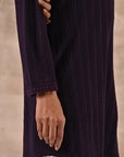 Purple Textured Full Sleeve Kurti - Lakshita