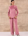 Baby Pink Round Neck Track Suit - Lakshita