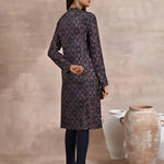 Geometric Print Woolen Kurta with Decorative Placket - Lakshita