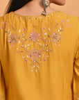 Yellow Silk Kurta Set with Elegant Embroidery - Lakshita