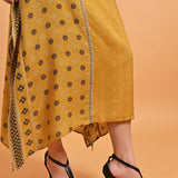 Spicy Mustard Printed Straight Kaftan - Lakshita
