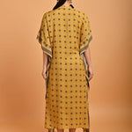Spicy Mustard Printed Straight Kaftan - Lakshita