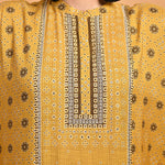 Spicy Mustard Printed Straight Kaftan - Lakshita