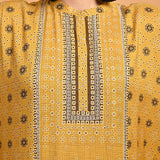 Spicy Mustard Printed Straight Kaftan - Lakshita