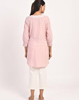 Pink Round Neck Embroidered Tunic - Lakshita