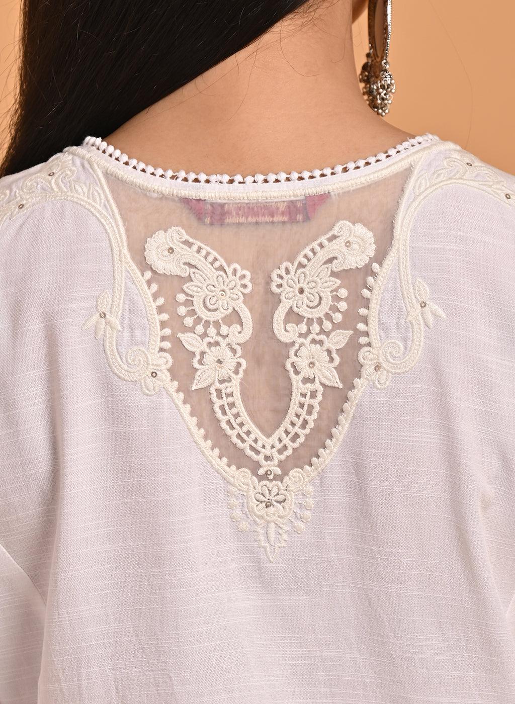 Ivory Kurta Set with Intricate Embroidery - Lakshita
