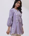 Purple Alora Collection Embroidered Tunic