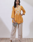 Orange Alora Collection Tunic With Crochet Work