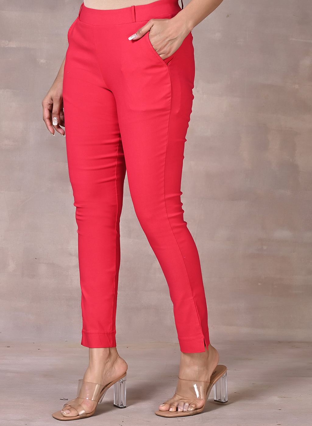 Skin-Fit Red Jeggings